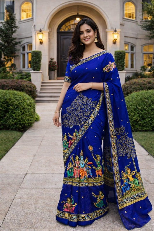 Radhakrishna pattachitra saree