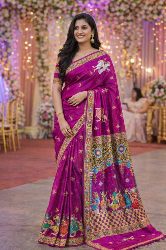 Ramayan theme pattachitra saree