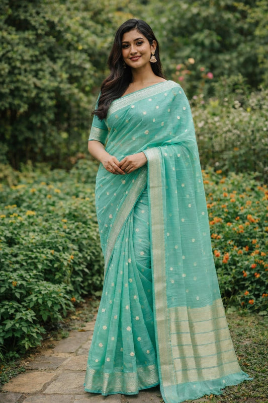 blue kota silk saree