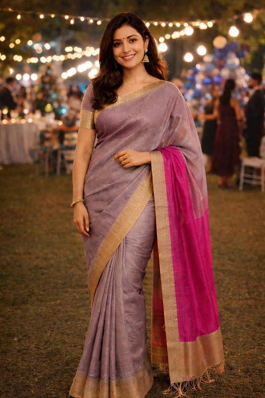 Purple  Silk Saree
